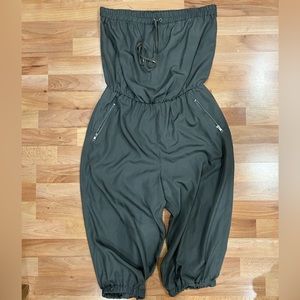 Dark Green Strapless Jumpsuit